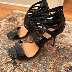 Aerin Black Strappy Heels size 8